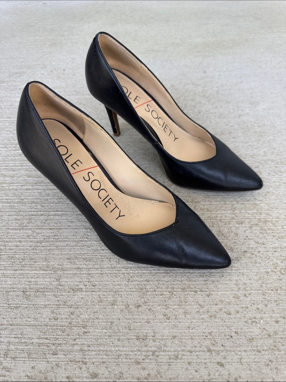 Sole Society Black Pointed-Toe Stiletto Pumps